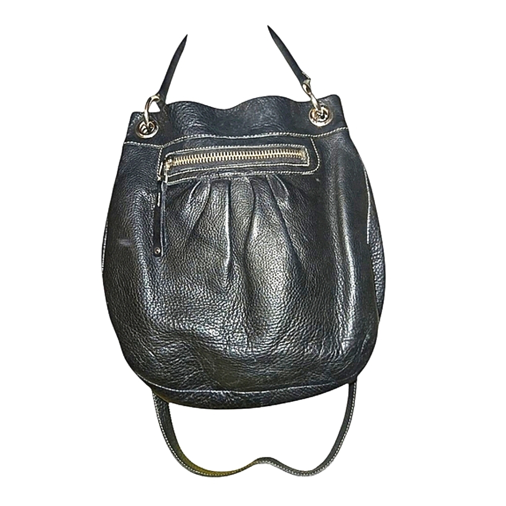 ROOTS CANADA Black Leather OLIVIA Hobo Bag